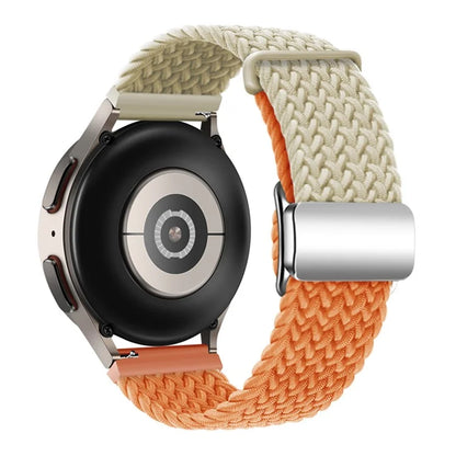 For Huawei Watch GT 3 42mm / GT 3 Pro 43mm Universal 20mm Woven Strap Magnetic Silver Buckle Watch Band