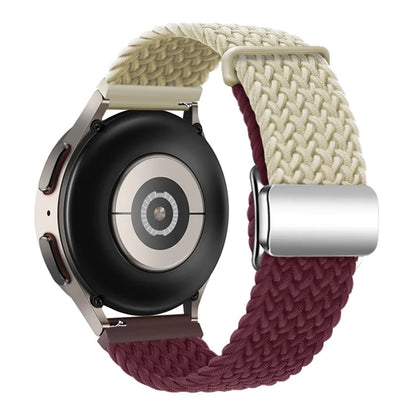 For Huawei Watch GT 3 42mm / GT 3 Pro 43mm Universal 20mm Woven Strap Magnetic Silver Buckle Watch Band