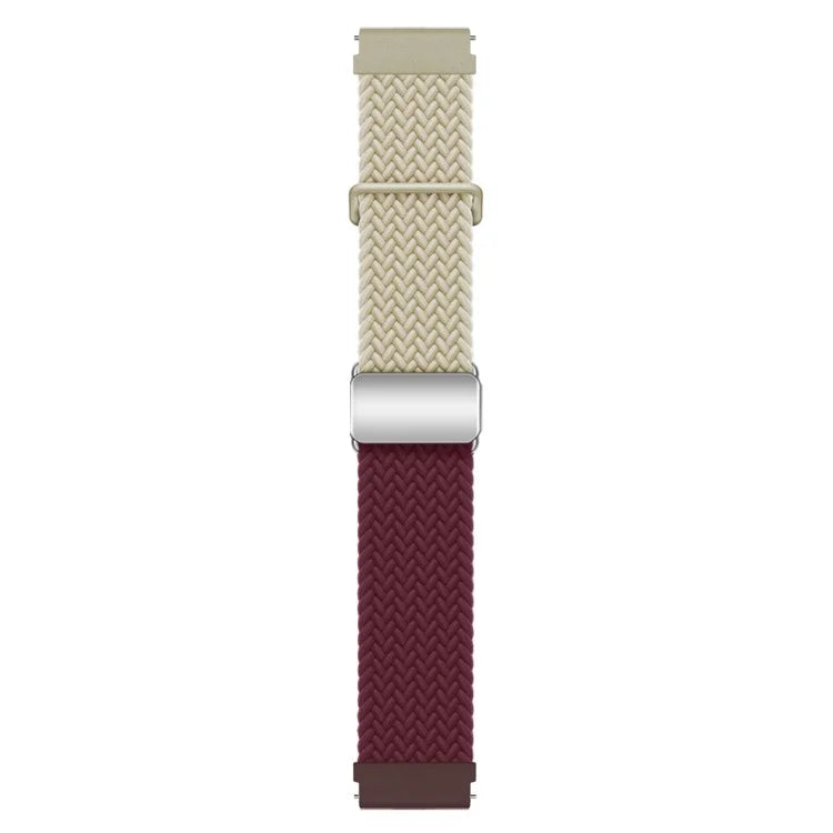 For Huawei Watch GT 3 42mm / GT 3 Pro 43mm Universal 20mm Woven Strap Magnetic Silver Buckle Watch Band
