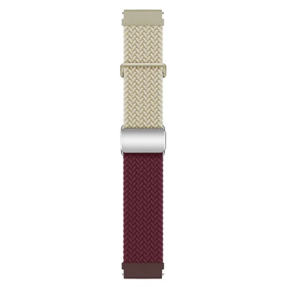 For Huawei Watch GT 3 42mm / GT 3 Pro 43mm Universal 20mm Woven Strap Magnetic Silver Buckle Watch Band