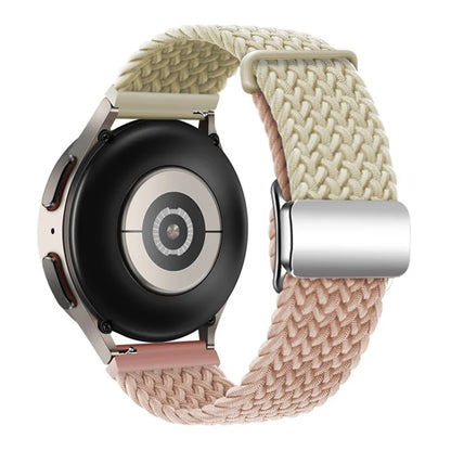 For Huawei Watch GT 3 42mm / GT 3 Pro 43mm Universal 20mm Woven Strap Magnetic Silver Buckle Watch Band