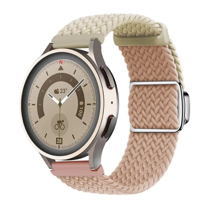 For Huawei Watch GT 3 42mm / GT 3 Pro 43mm Universal 20mm Woven Strap Magnetic Silver Buckle Watch Band