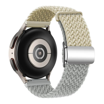 For Huawei Watch GT 3 42mm / GT 3 Pro 43mm Universal 20mm Woven Strap Magnetic Silver Buckle Watch Band