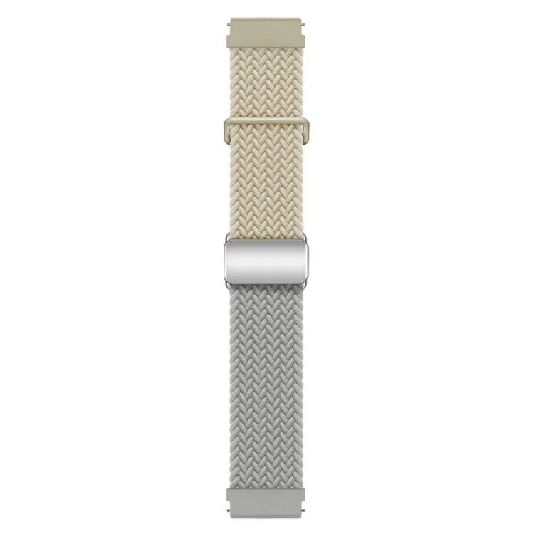 For Huawei Watch GT 3 42mm / GT 3 Pro 43mm Universal 20mm Woven Strap Magnetic Silver Buckle Watch Band