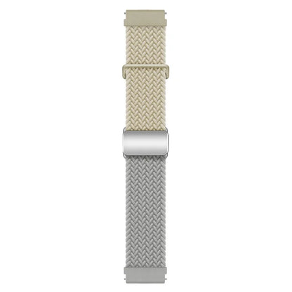 For Huawei Watch GT 3 42mm / GT 3 Pro 43mm Universal 20mm Woven Strap Magnetic Silver Buckle Watch Band