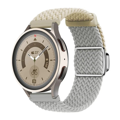 For Huawei Watch GT 3 42mm / GT 3 Pro 43mm Universal 20mm Woven Strap Magnetic Silver Buckle Watch Band