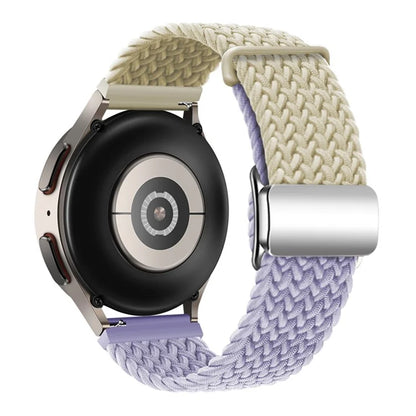 For Huawei Watch GT 3 42mm / GT 3 Pro 43mm Universal 20mm Woven Strap Magnetic Silver Buckle Watch Band