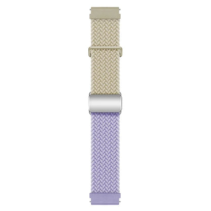 For Huawei Watch GT 3 42mm / GT 3 Pro 43mm Universal 20mm Woven Strap Magnetic Silver Buckle Watch Band