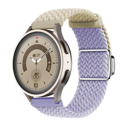 For Huawei Watch GT 3 42mm / GT 3 Pro 43mm Universal 20mm Woven Strap Magnetic Silver Buckle Watch Band