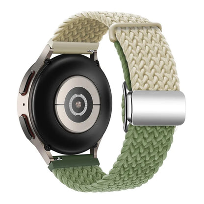 For Huawei Watch GT 3 42mm / GT 3 Pro 43mm Universal 20mm Woven Strap Magnetic Silver Buckle Watch Band