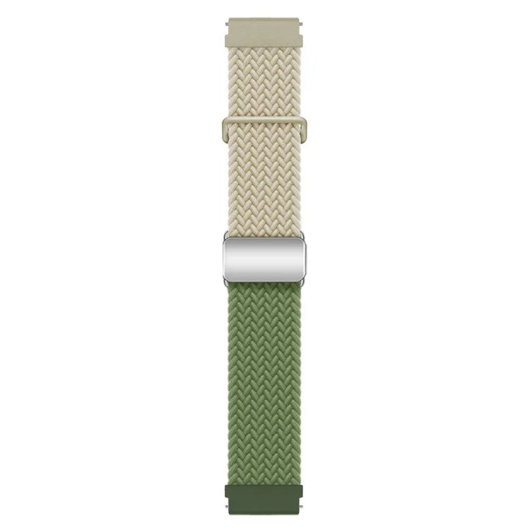 For Huawei Watch GT 3 42mm / GT 3 Pro 43mm Universal 20mm Woven Strap Magnetic Silver Buckle Watch Band