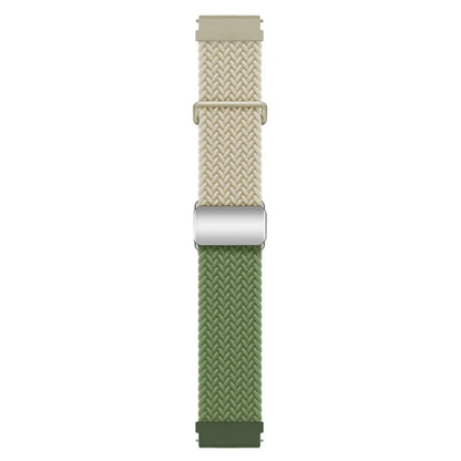 For Huawei Watch GT 3 42mm / GT 3 Pro 43mm Universal 20mm Woven Strap Magnetic Silver Buckle Watch Band