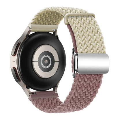 For Huawei Watch GT 3 42mm / GT 3 Pro 43mm Universal 20mm Woven Strap Magnetic Silver Buckle Watch Band