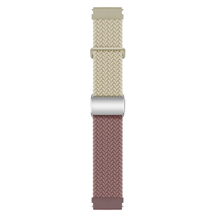 For Huawei Watch GT 3 42mm / GT 3 Pro 43mm Universal 20mm Woven Strap Magnetic Silver Buckle Watch Band
