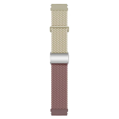 For Huawei Watch GT 3 42mm / GT 3 Pro 43mm Universal 20mm Woven Strap Magnetic Silver Buckle Watch Band