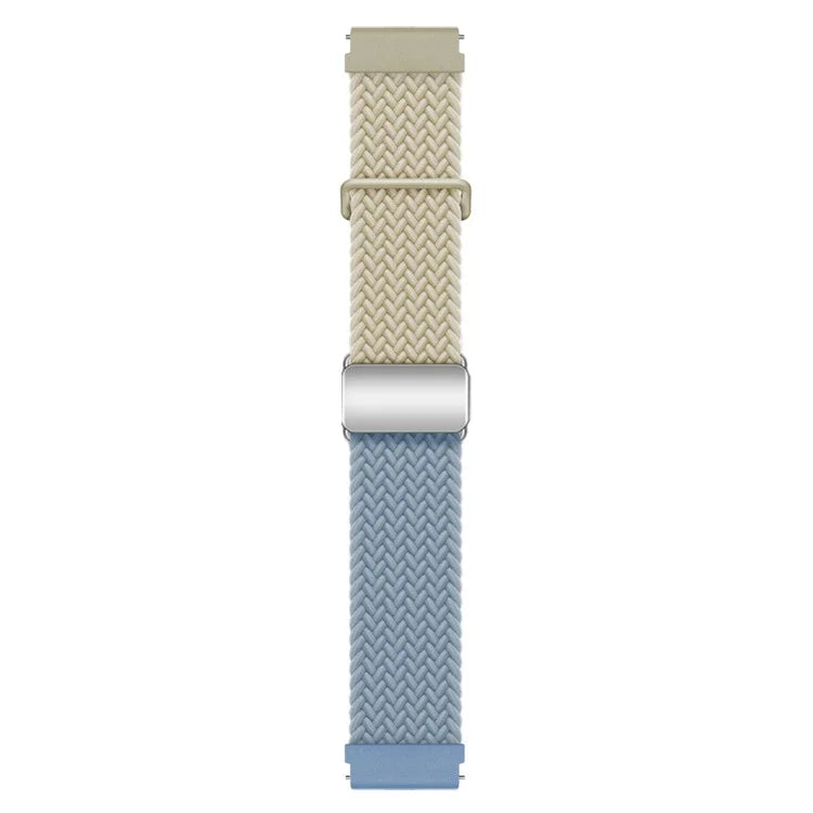 For Huawei Watch GT 3 42mm / GT 3 Pro 43mm Universal 20mm Woven Strap Magnetic Silver Buckle Watch Band