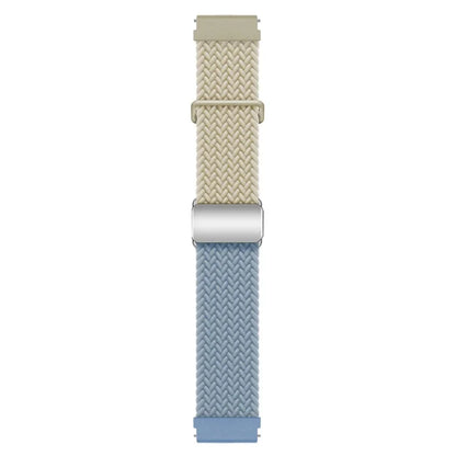 For Huawei Watch GT 3 42mm / GT 3 Pro 43mm Universal 20mm Woven Strap Magnetic Silver Buckle Watch Band