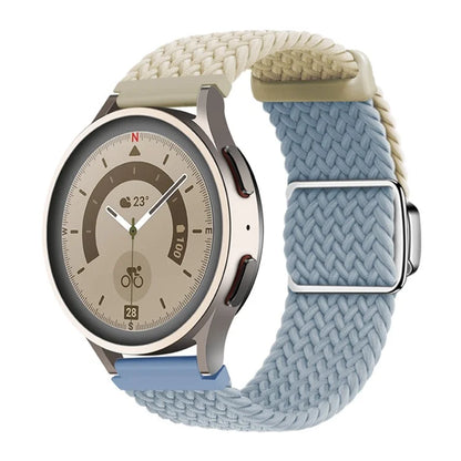 For Huawei Watch GT 3 42mm / GT 3 Pro 43mm Universal 20mm Woven Strap Magnetic Silver Buckle Watch Band