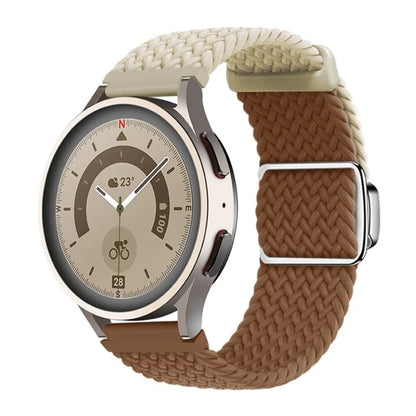 For Huawei Watch GT 3 42mm / GT 3 Pro 43mm Universal 20mm Woven Strap Magnetic Silver Buckle Watch Band