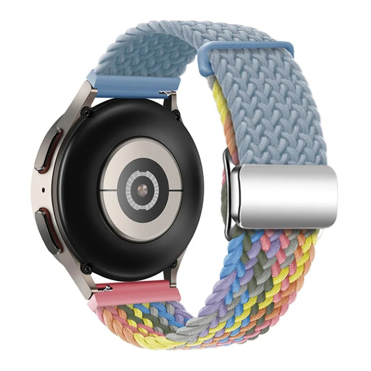 For Huawei Watch GT 3 42mm / GT 3 Pro 43mm Universal 20mm Woven Strap Magnetic Silver Buckle Watch Band