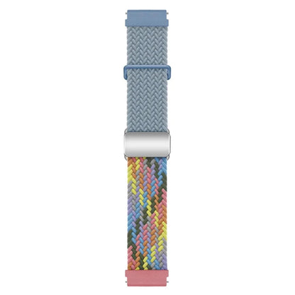 For Huawei Watch GT 3 42mm / GT 3 Pro 43mm Universal 20mm Woven Strap Magnetic Silver Buckle Watch Band