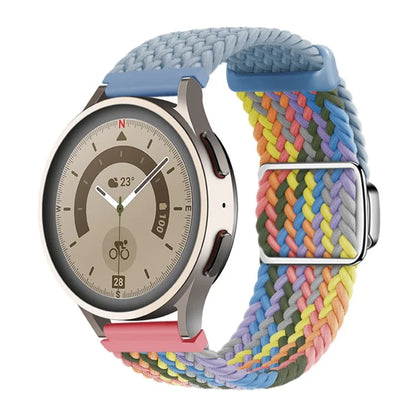 For Huawei Watch GT 3 42mm / GT 3 Pro 43mm Universal 20mm Woven Strap Magnetic Silver Buckle Watch Band