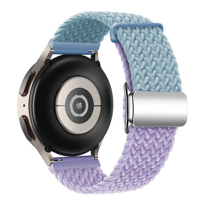 For Huawei Watch GT 3 42mm / GT 3 Pro 43mm Universal 20mm Woven Strap Magnetic Silver Buckle Watch Band