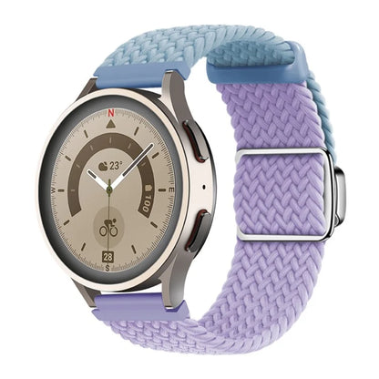 For Huawei Watch GT 3 42mm / GT 3 Pro 43mm Universal 20mm Woven Strap Magnetic Silver Buckle Watch Band