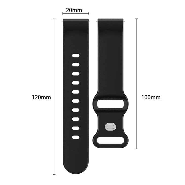 For Huawei Watch GT 3 42mm / GT 3 Pro 43mm Universal 20mm Silicone Watch Strap Butterfly Shape Buckle Band
