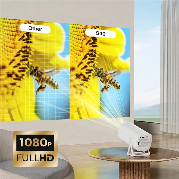 S40 1024*600P Android 11 WiFi6 Bluetooth Smart Projector Home Theater Projector Support 4K Video
