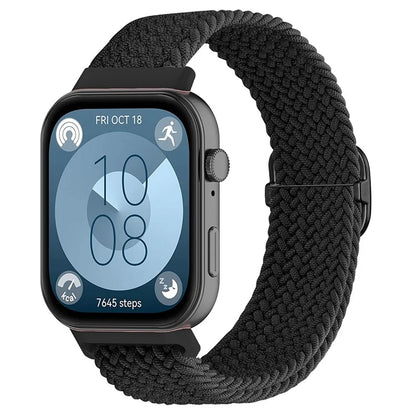 For Huawei Watch Fit 3 Adjustable Nylon Braided Watch Band Woven Style Wrist Strap