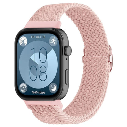 For Huawei Watch Fit 3 Adjustable Nylon Braided Watch Band Woven Style Wrist Strap