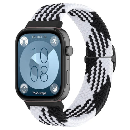 For Huawei Watch Fit 3 Adjustable Nylon Braided Watch Band Woven Style Wrist Strap