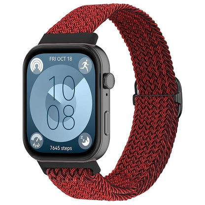 For Huawei Watch Fit 3 Adjustable Nylon Braided Watch Band Woven Style Wrist Strap