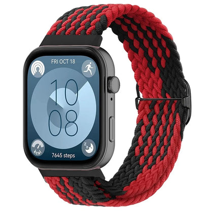 For Huawei Watch Fit 3 Adjustable Nylon Braided Watch Band Woven Style Wrist Strap