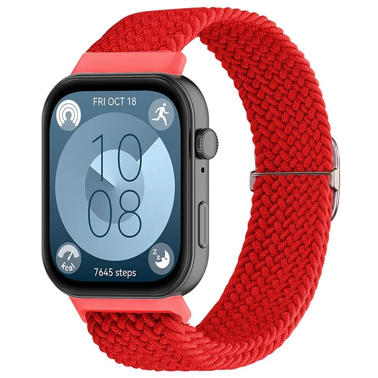 For Huawei Watch Fit 3 Adjustable Nylon Braided Watch Band Woven Style Wrist Strap