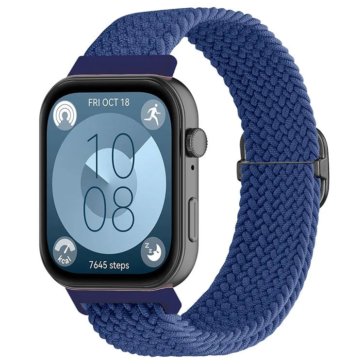 For Huawei Watch Fit 3 Adjustable Nylon Braided Watch Band Woven Style Wrist Strap