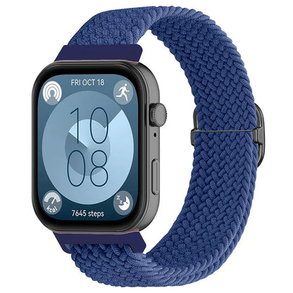 For Huawei Watch Fit 3 Adjustable Nylon Braided Watch Band Woven Style Wrist Strap
