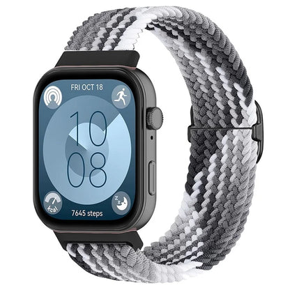 For Huawei Watch Fit 3 Adjustable Nylon Braided Watch Band Woven Style Wrist Strap