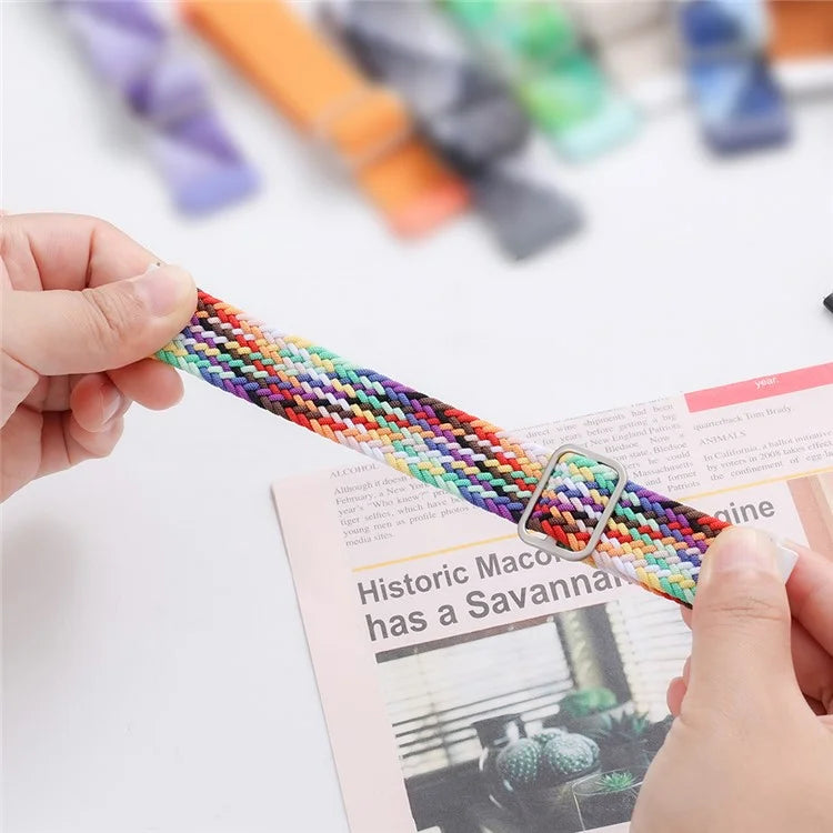 For Huawei Watch Fit 3 Adjustable Nylon Braided Watch Band Woven Style Wrist Strap