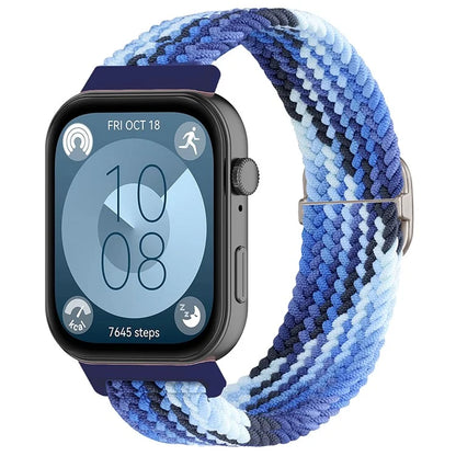 For Huawei Watch Fit 3 Adjustable Nylon Braided Watch Band Woven Style Wrist Strap
