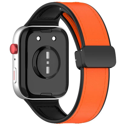 For Huawei Watch Fit 3 Leather Coated Silicone Band Adjustable Watch Strap with Magnetic Buckle