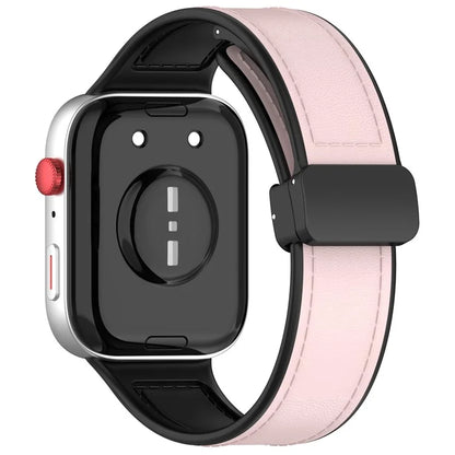 For Huawei Watch Fit 3 Leather Coated Silicone Band Adjustable Watch Strap with Magnetic Buckle