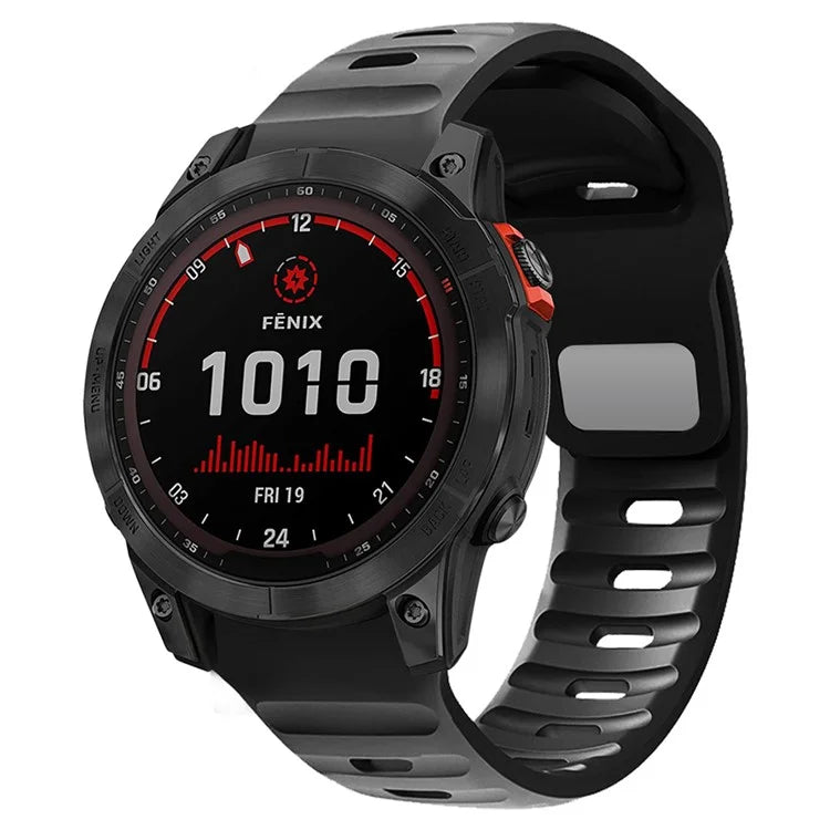 For Garmin Fenix 7X Soft Silicone Watch Strap Adjustable Wrist Band Replacement