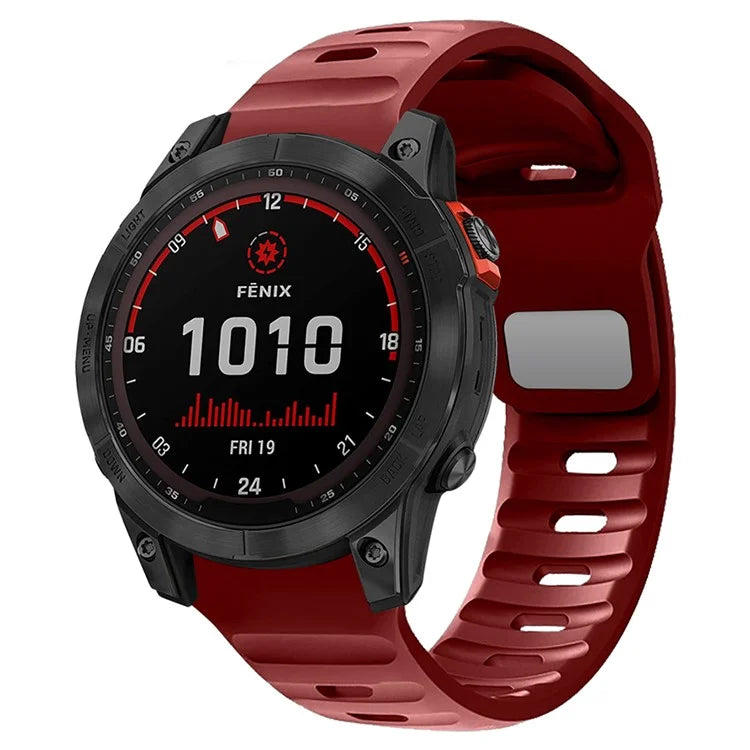 For Garmin Fenix 7X Soft Silicone Watch Strap Adjustable Wrist Band Replacement