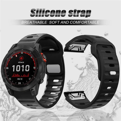 For Garmin Fenix 7X Soft Silicone Watch Strap Adjustable Wrist Band Replacement