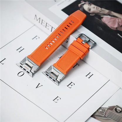For Apple Watch Ultra 2 Ultra 49mm / 9 8 7 45mm / 6 5 4 SE SE (2023) SE (2022) SE 44mm / 3 2 1 42mm Rubber Band Strap