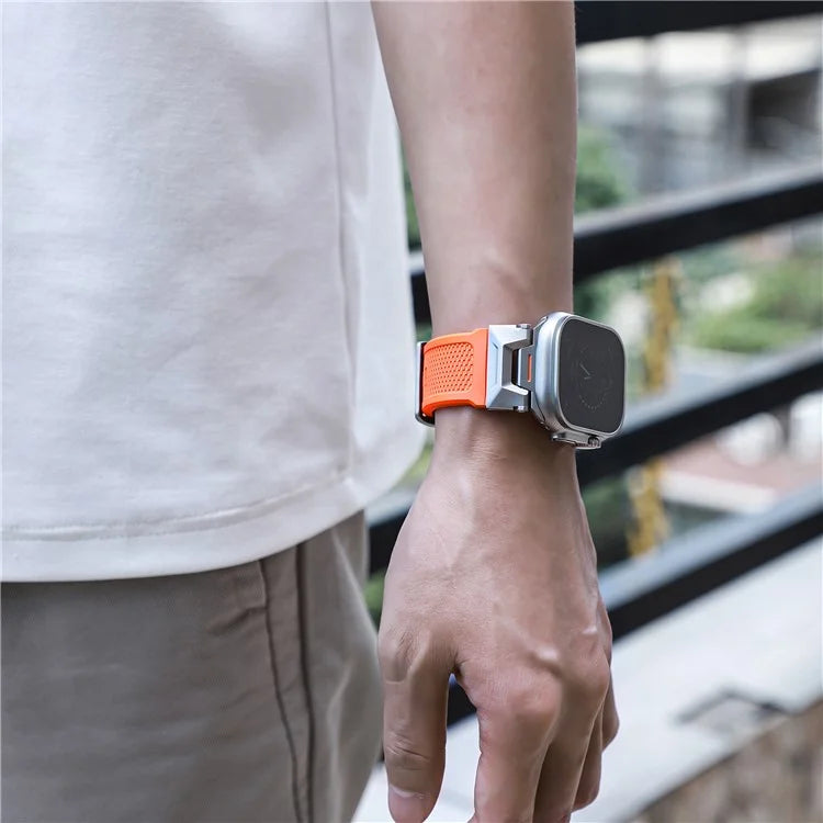For Apple Watch Ultra 2 Ultra 49mm / 9 8 7 45mm / 6 5 4 SE SE (2023) SE (2022) SE 44mm / 3 2 1 42mm Rubber Band Strap