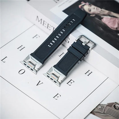 For Apple Watch Ultra 2 Ultra 49mm / 9 8 7 45mm / 6 5 4 SE SE (2023) SE (2022) SE 44mm / 3 2 1 42mm Rubber Band Strap