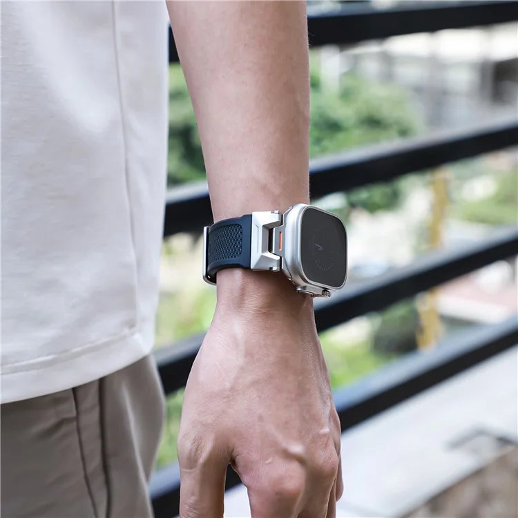 For Apple Watch Ultra 2 Ultra 49mm / 9 8 7 45mm / 6 5 4 SE SE (2023) SE (2022) SE 44mm / 3 2 1 42mm Rubber Band Strap